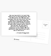 She was beautiful - F Scott Fitzgerald Postcards