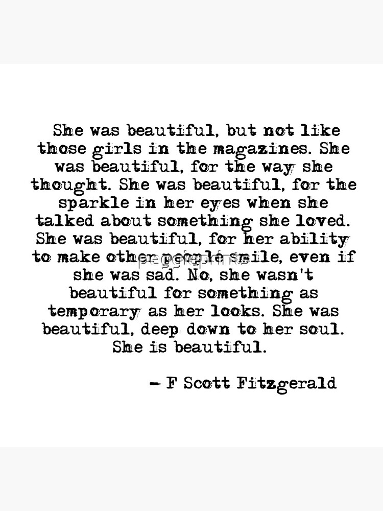 She was beautiful - F Scott Fitzgerald by peggieprints