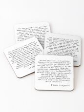 She was beautiful - F Scott Fitzgerald Coasters