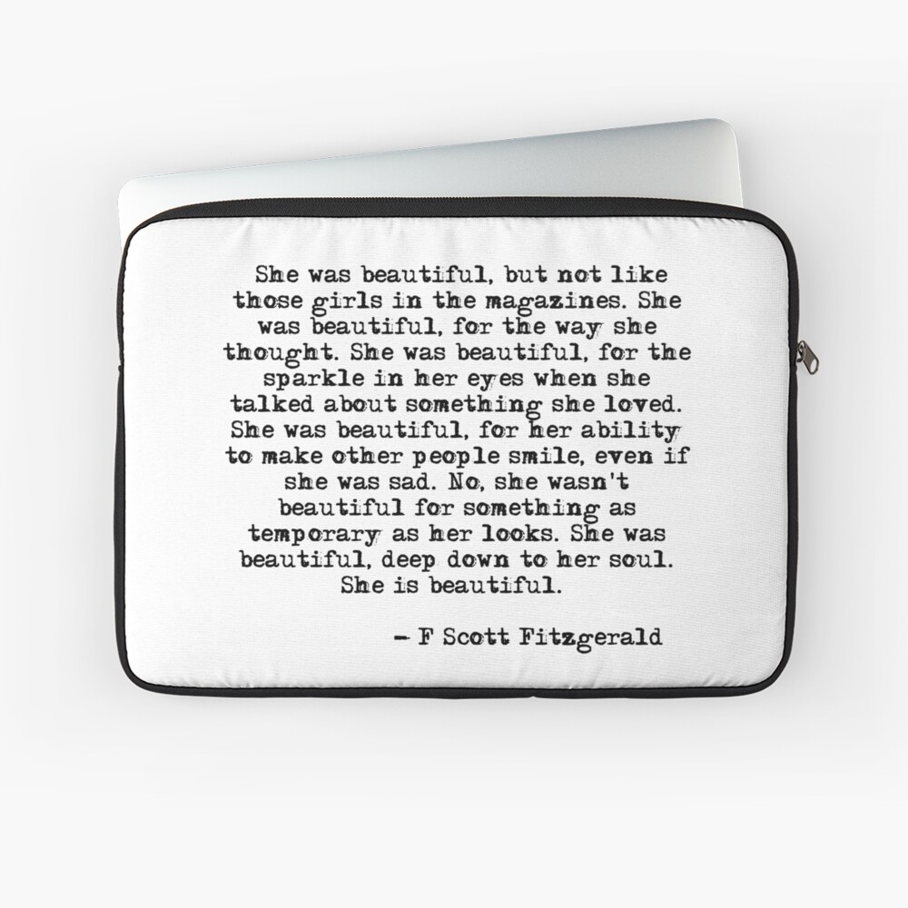 She was beautiful - F Scott Fitzgerald Laptop Sleeve