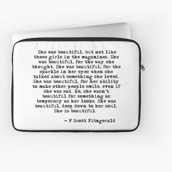 She was beautiful - F Scott Fitzgerald Laptop Sleeve