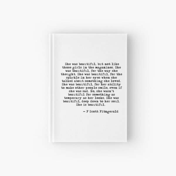 She was beautiful - F Scott Fitzgerald Hardcover Journal