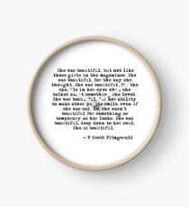 She was beautiful - F Scott Fitzgerald Clock