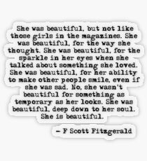Pegatina transparente Ella era hermosa - F Scott Fitzgerald