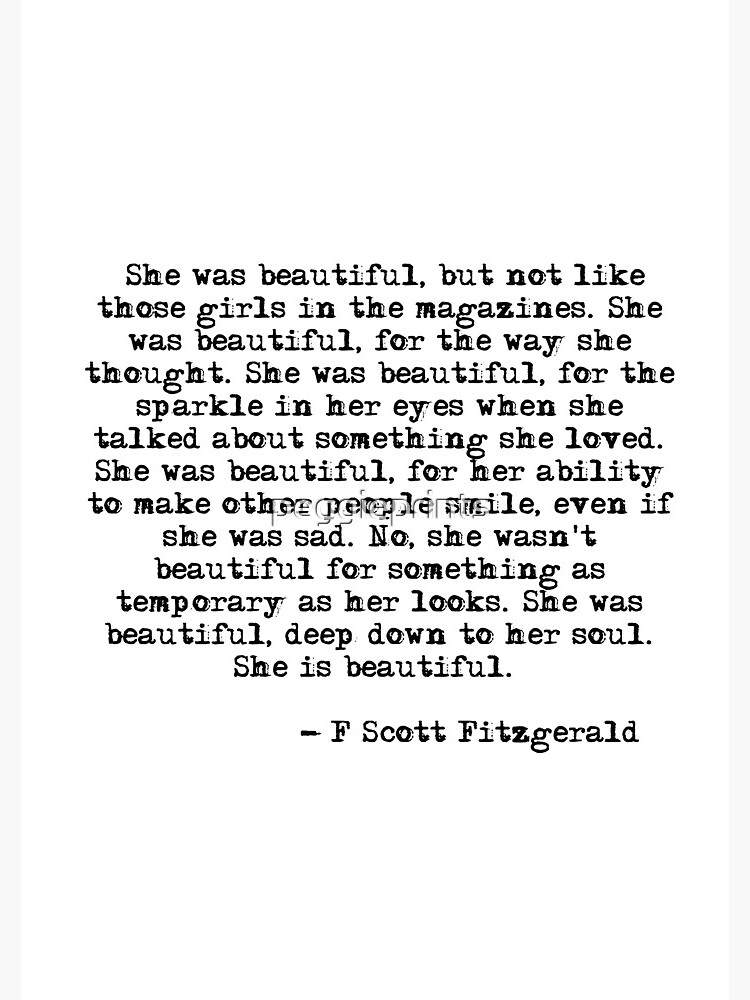 She was beautiful - F Scott Fitzgerald by peggieprints