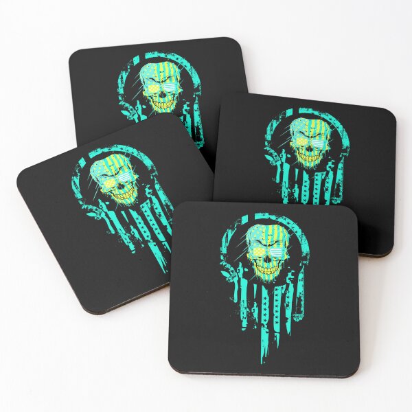 Item preview, American Warrior green and yellow  Skull designed and sold by mbensdesign.