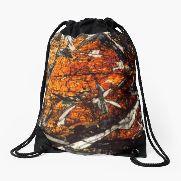 Pyroxene Crystals Mineral Thin Section Photo Drawstring Bag