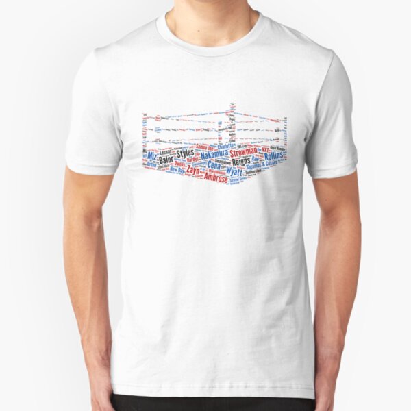 Wrestling Ring Word Cloud Slim Fit T-Shirt