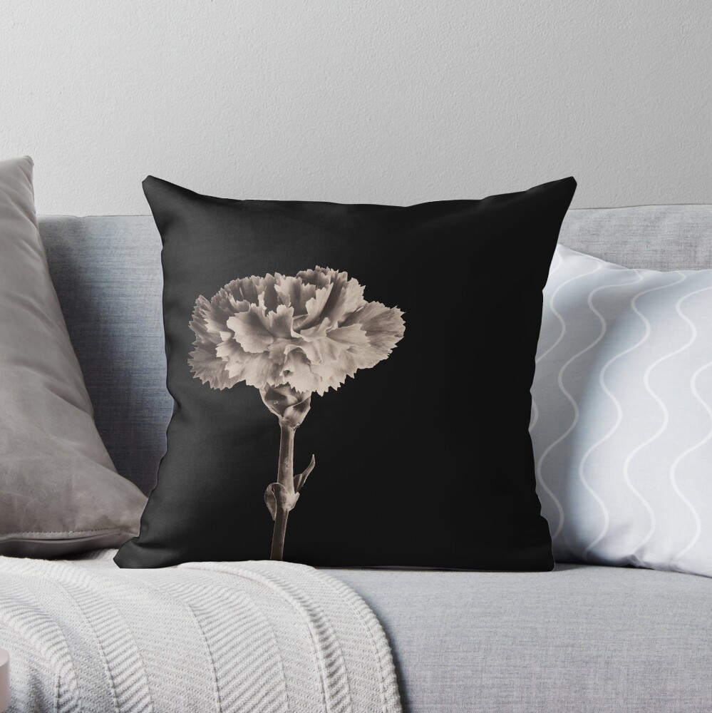 Antique Carnation Throw Pillow