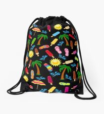 Beach Pattern Drawstring Bag