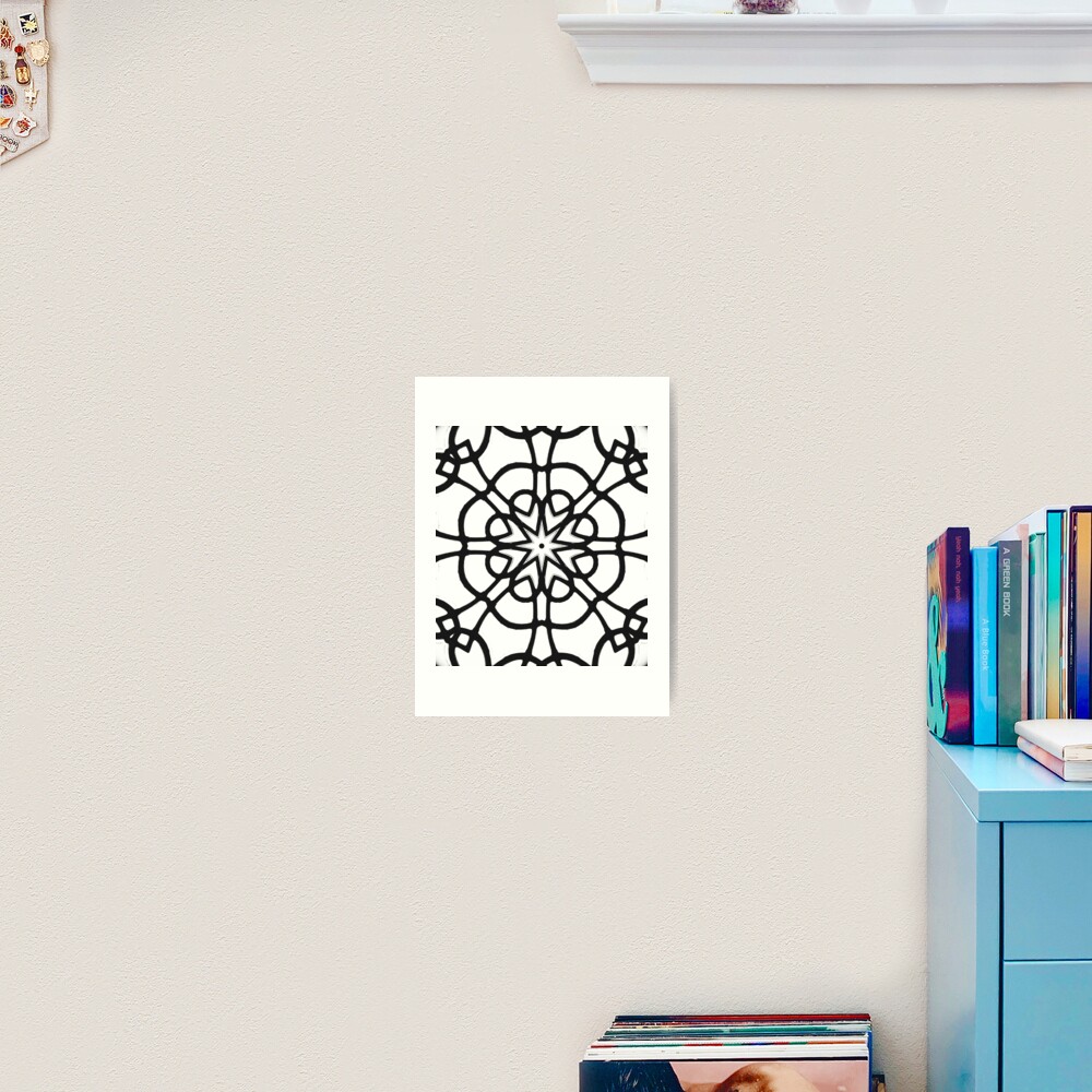 Monochrome One - Black and White Mandala Art Art Print