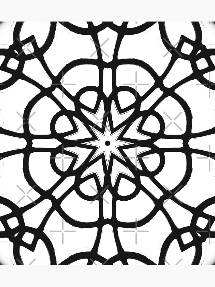 Monochrome One - Black and White Mandala Art by OneDayArt