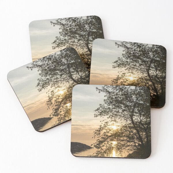 Item preview, Lakeside Golds and Greens - Brilliant, Beautiful Sunrise on the Lake designed and sold by Georgia Mizuleva.