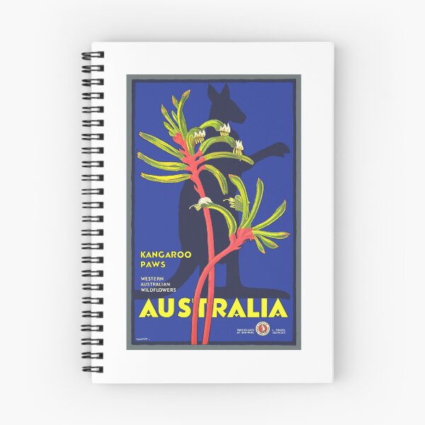 Item preview, 1930 AUSTRALIA Kangaroo Paws Wildflowers Travel Poster designed and sold by retrographics.