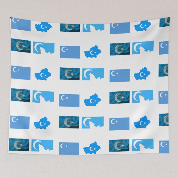 Item preview, East Turkestan Flag; Uyghurs designed and sold by CoolDesignUSA.