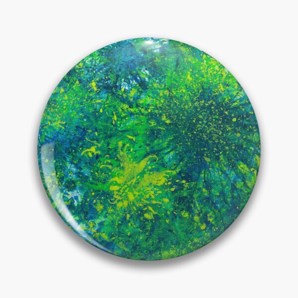 Item preview, Sacred Token From The Emerald Tablet #610 New Age 5D Original Hand-painted Abstract Painting Detail 1 In Blue Green Yellow Inspired By Jungle Rainforest Wilderness Botanical Garden Flora And Fauna designed and sold by Rainbow Artist Orlando L.
