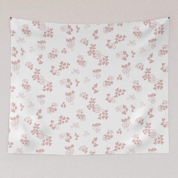 Item preview, Hand-Drawn Hearts Pink and White designed and sold by WalkSimplyArt.