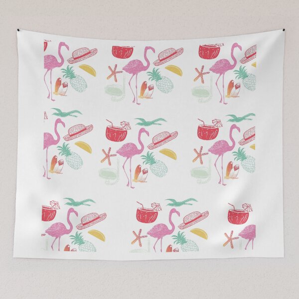 Item preview, flamingo summer pattern pillow   designed and sold by Artezia.
