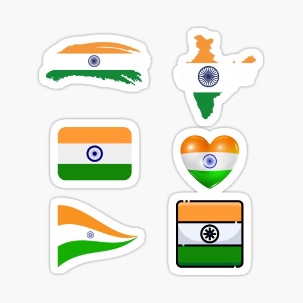 "Indian Flags ; India" Sticker for Sale by CoolDesignUSA Redbubble