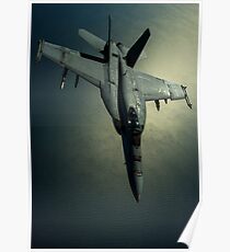 Eine Hornisse US-Marine-F / A-18E über Südwestasien. Poster