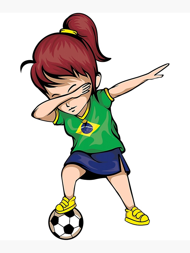 Dabbing Soccer Girl Brazil Jersey Shirt - Brazilian Football Dabbing Soccer Girl Brazil Jersey Shirt - Brazilian Football