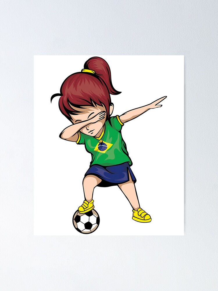 Dabbing Soccer Girl Brazil Jersey Shirt - Brazilian Football Dabbing Soccer Girl Brazil Jersey Shirt - Brazilian Football