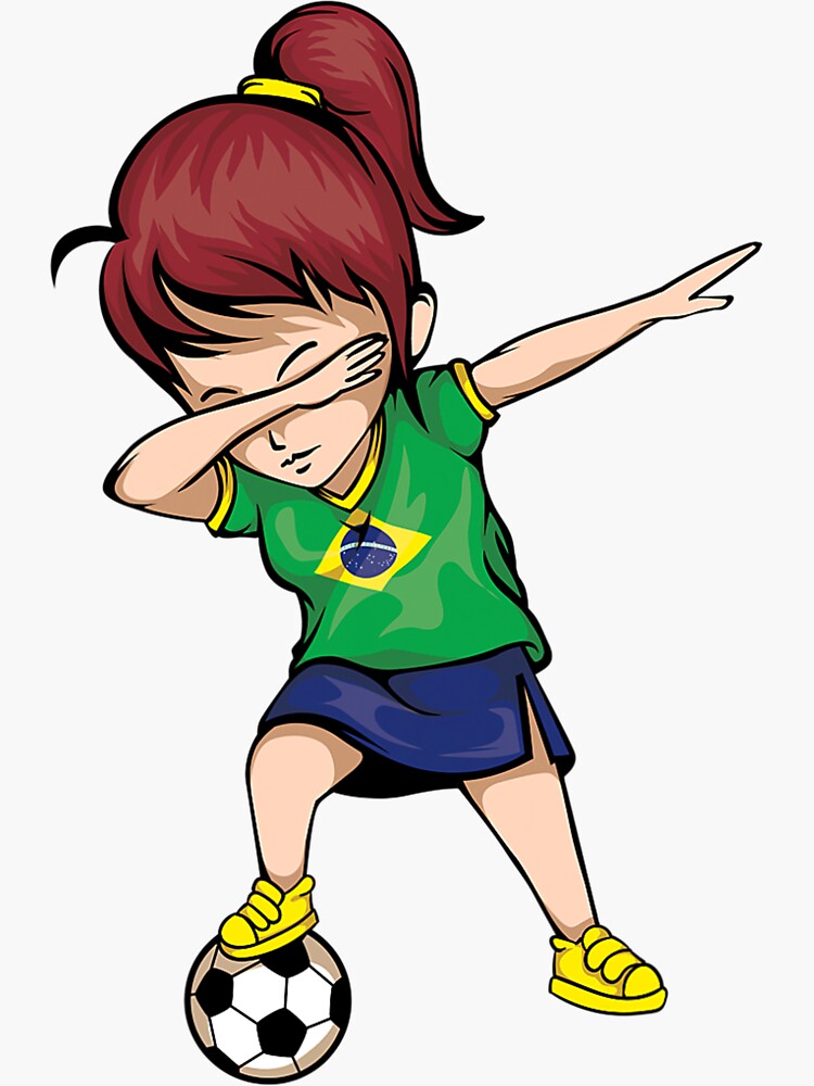 Dabbing Soccer Girl Brazil Jersey Shirt - Brazilian Football Dabbing Soccer Girl Brazil Jersey Shirt - Brazilian Football