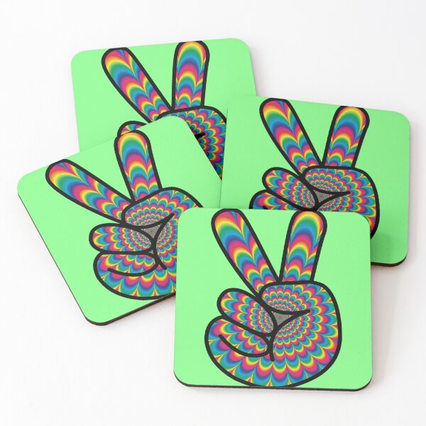 Item preview, Peace Fingers Psychedelic Colorful Pattern designed and sold by ETVdesign.