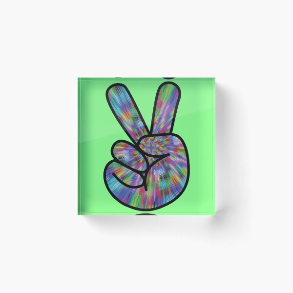 Item preview, Peace Fingers Glitched Colorful Pattern designed and sold by ETVdesign.