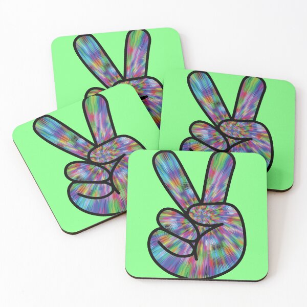 Item preview, Peace Fingers Glitched Colorful Pattern designed and sold by ETVdesign.