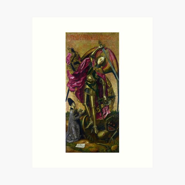 Item preview, Saint Michael defeats the devil Bartolomé Bermejo designed and sold by Seek & Ye Shall Find.