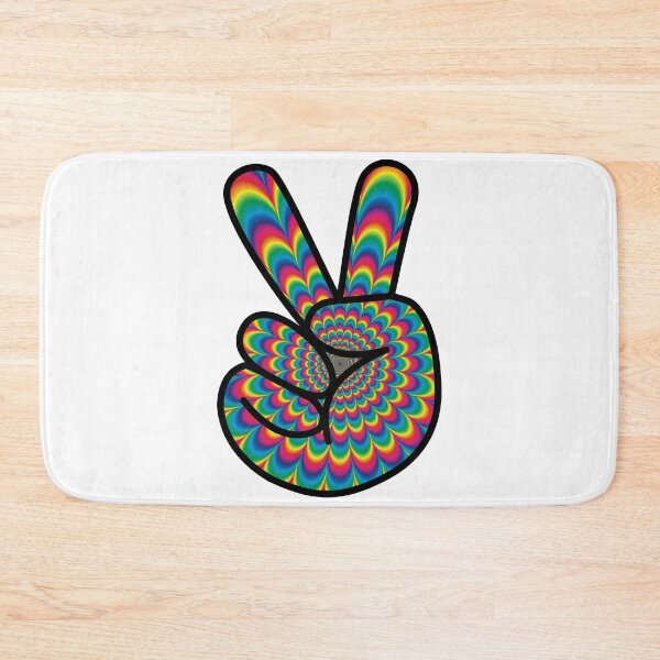 Item preview, Peace Fingers Psychedelic Colorful Pattern designed and sold by ETVdesign.