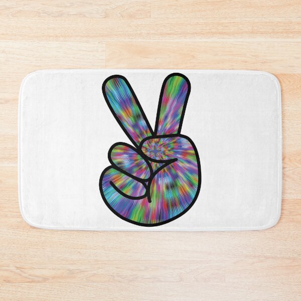 Item preview, Peace Fingers Glitched Colorful Pattern designed and sold by ETVdesign.