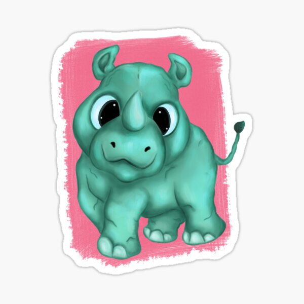 "Cute Rhino" Sticker for Sale by daarcher Redbubble