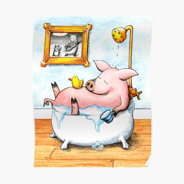 Happy Pig Poster