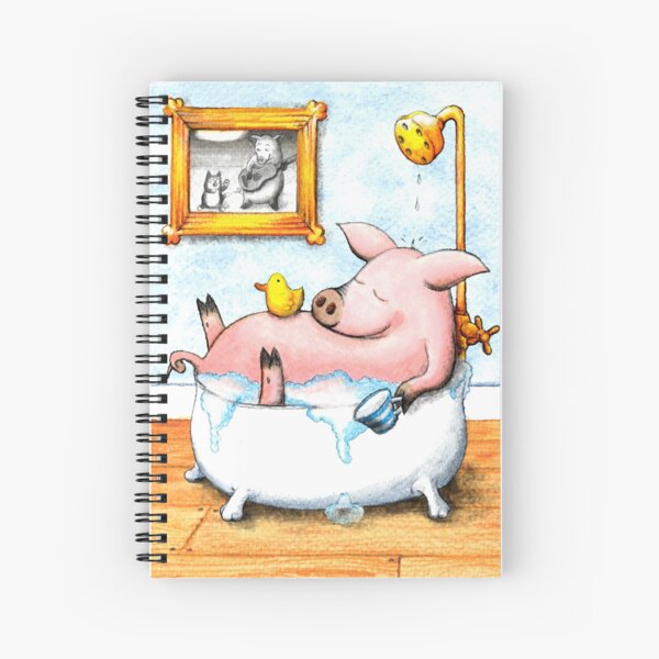 Happy Pig Spiral Notebook