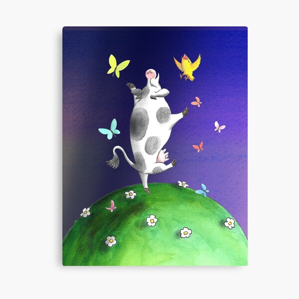 Cow and Bird are best friends Canvas Print