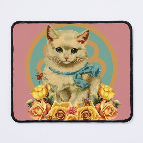 Item preview, Vintage Kitten and Bees designed and sold by sandpiperstudio.