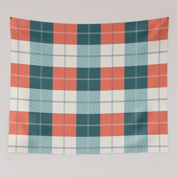 Item preview, Christmas Winter Soft Orange Buffalo Plaid Check Pattern designed and sold by Tamas Das.