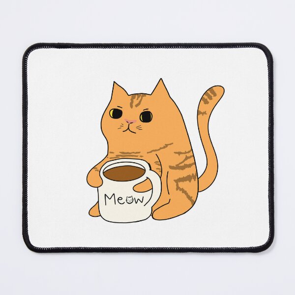 Item preview, Orange Cat with Meow Coffee Cup designed and sold by RedFlowerful.
