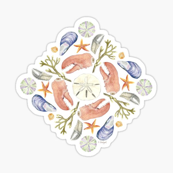 Tide Pool Mandala 5 - Watercolor Sticker