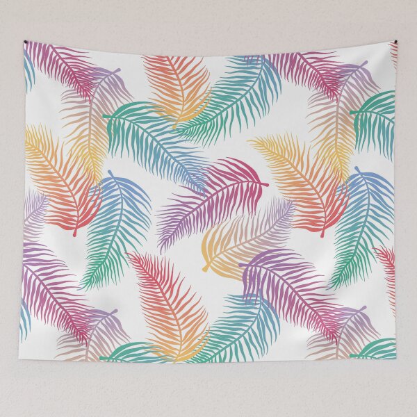 Item preview, Oversized Rainbow Tropical Palms Print [WHITE] designed and sold by Daniel Bevis Design.