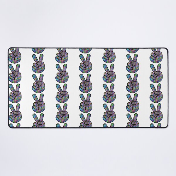Item preview, Peace Fingers Glitched Colorful Pattern designed and sold by ETVdesign.