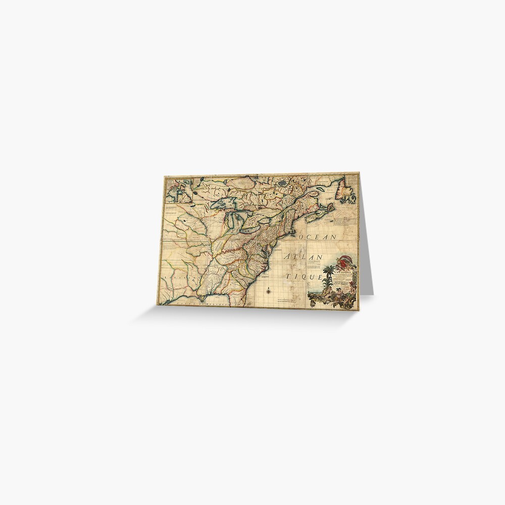 "Map of North America (1777)" Greeting Card for Sale by allhistory ...