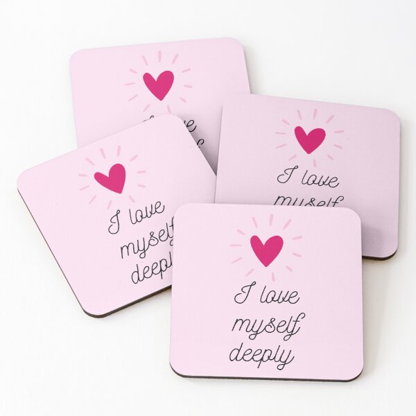 Item preview, I love my self deeply - positive affirmation in pink designed and sold by PausePapote.