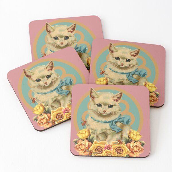 Item preview, Vintage Kitten and Bees designed and sold by sandpiperstudio.