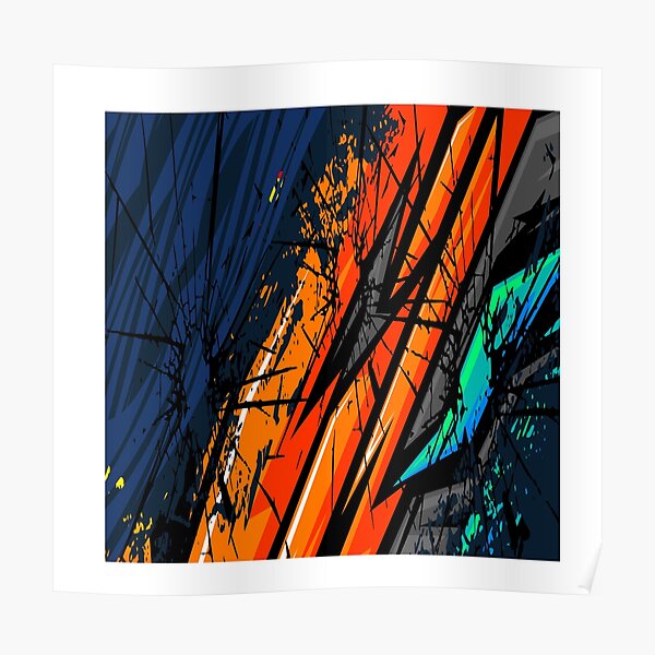 "Racing Stripes With orange and blue" Poster for Sale by gibimag
