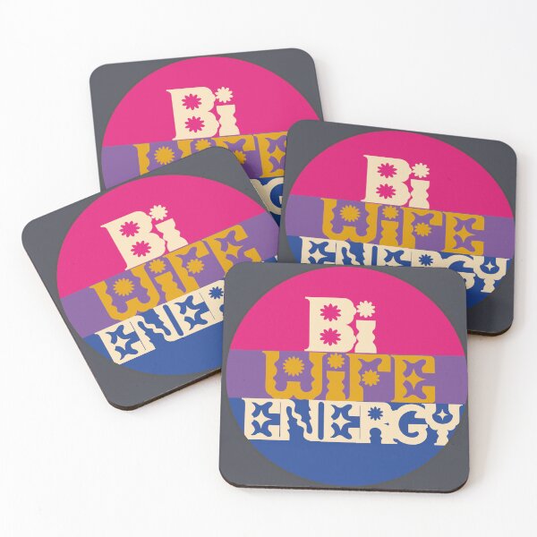 Item preview, Bi Wife Energy Pride Flag Groovy Badge designed and sold by Pink Ribbon.