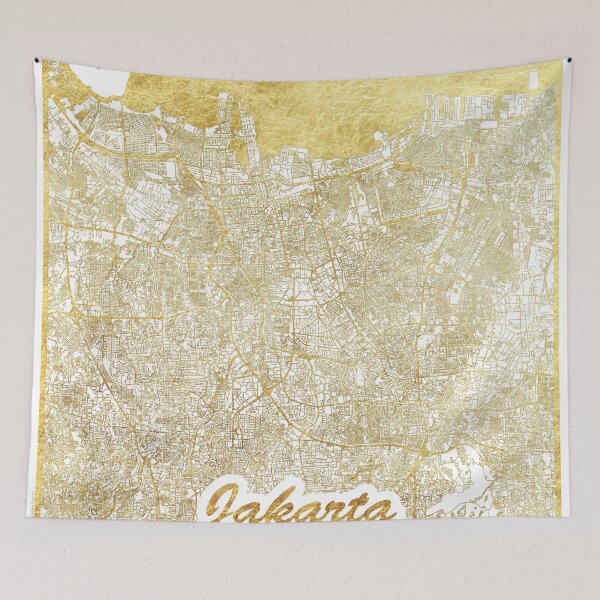 Item preview, Jakarta Map Gold designed and sold by HubertRoguski.