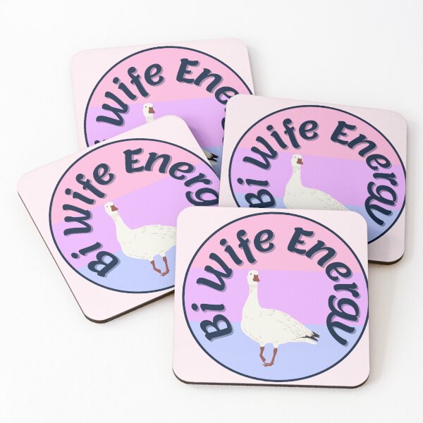 Item preview, Bi Wife Energy Goose Badge designed and sold by Pink Ribbon.